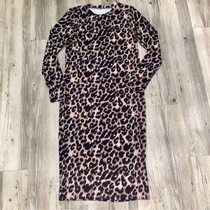 Womens ASOS New Look Rib Leopard Dress Size 2/Small
